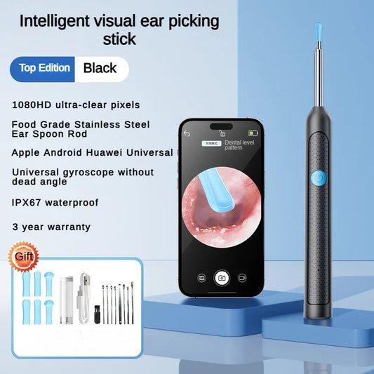 Revolutionary Smart Visual Ear Wax Remover with 1080P HD Camera - USB C Rechargeable, Waterproof Ear Scope for Safe and Effective Ear Care